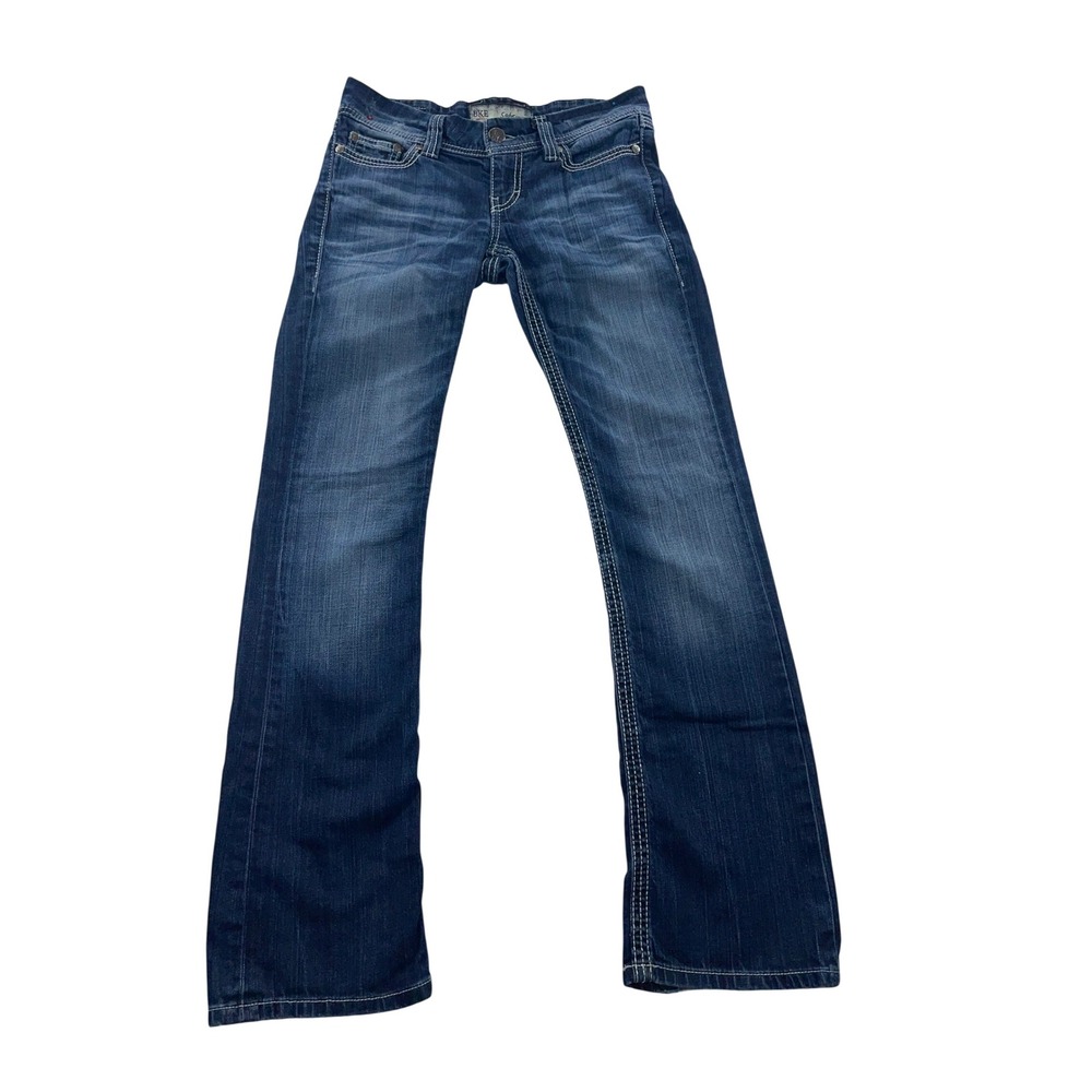 BKE‎ Sabrina Bootcut Jeans Womens 27R Medium Wash Stretch Denim Buckle Y2K